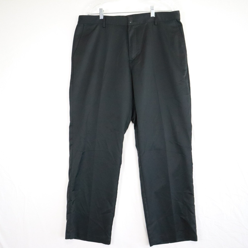 Adidas Golf Pants Mens 36x30 Climalite Performance Chino Slacks Flat Front Black